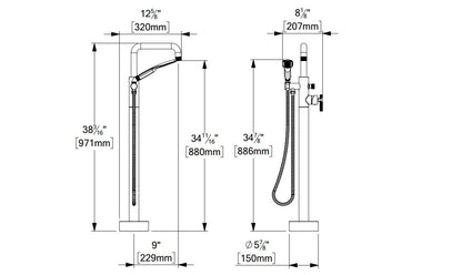 Tenzo BELLACIO-C Freestanding Tub Filler BE52