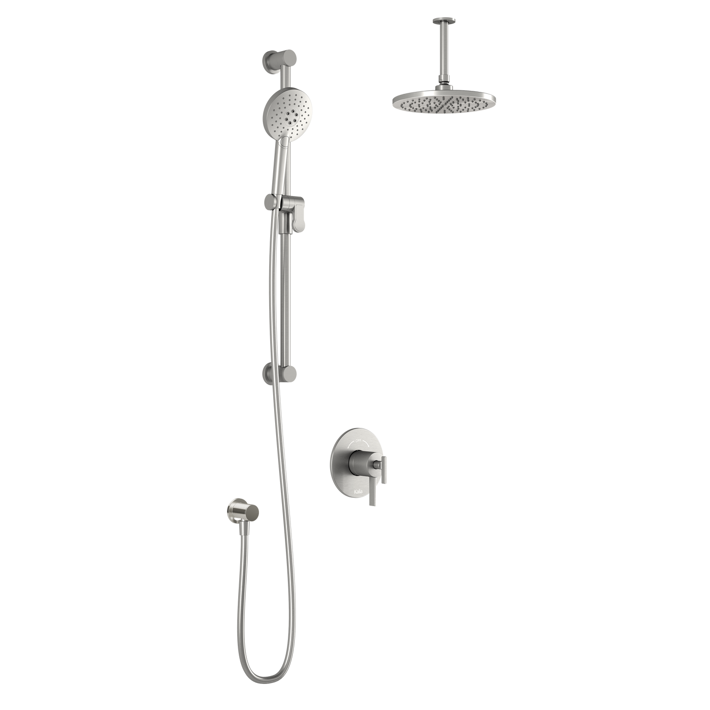 Kalia RoundOne TCD1 AQUATONIK T/P Coaxial Shower System with Vertical Ceiling Arm (BF1636-XX-001)