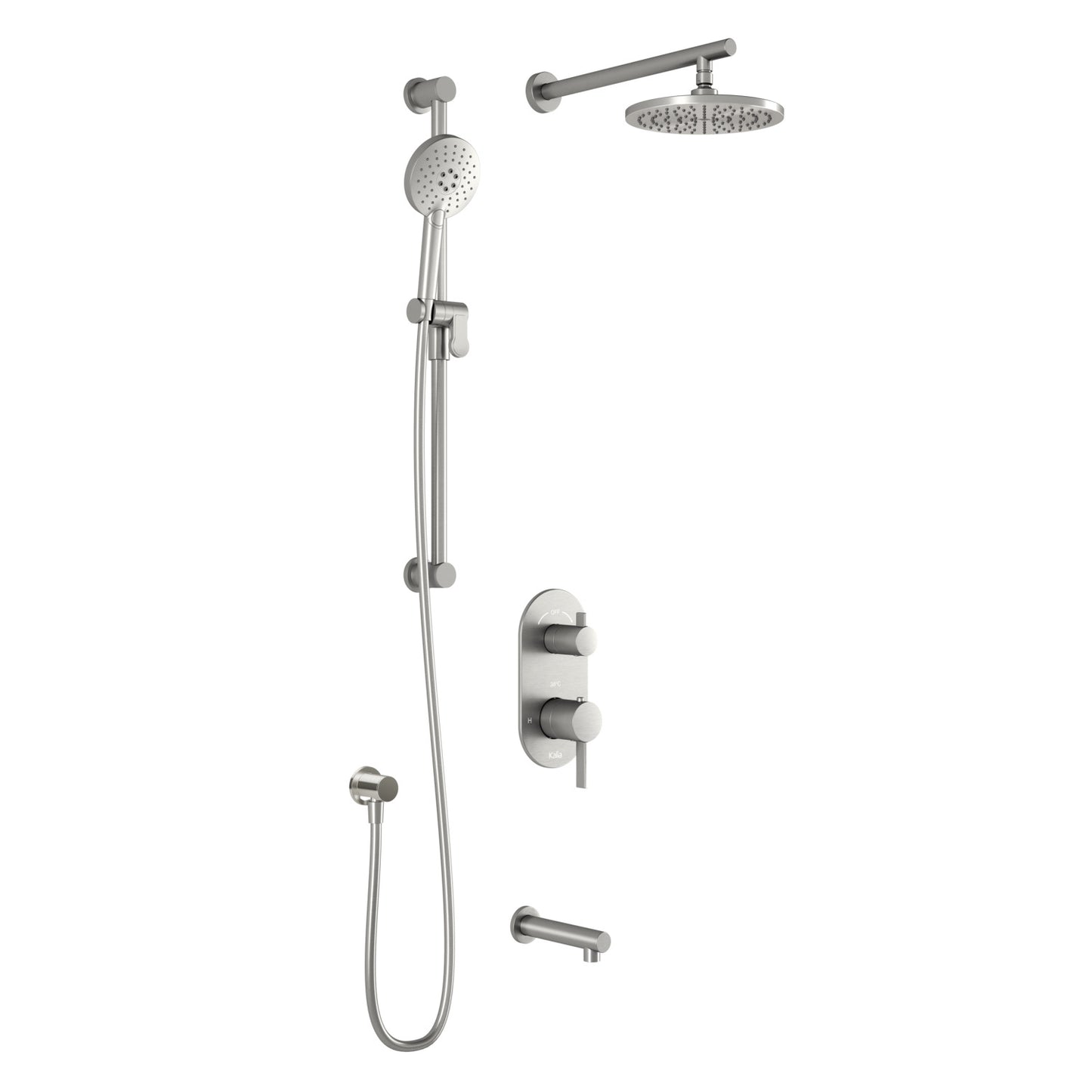 Kalia RoundOne TD3 : AQUATONIK T/P with Diverter Shower System with 9" Round Shower Head with Wall Arm (BF1642)