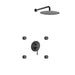 Kube Bath Aqua Rondo Black Brass Shower Set With 12