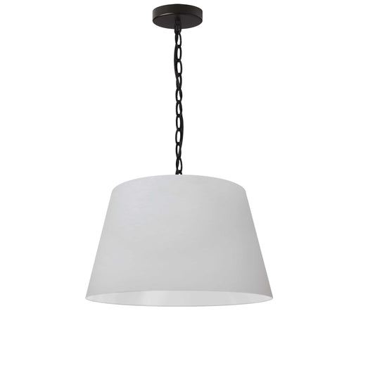 Dainolite 1 Light Brynn Small Pendant, White Shade, Black - Renoz