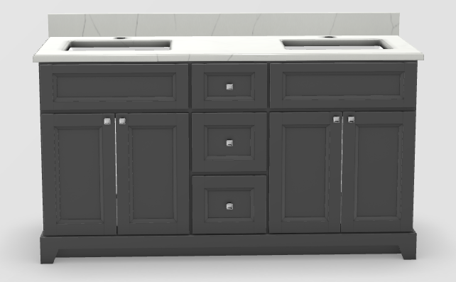 Stonewood Bellrose Graphite Premium Painted Freestanding Vanity with Countertop and Sink