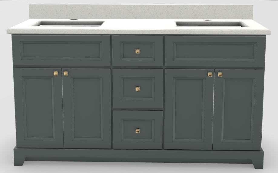 Stonewood Bellrose Moss Grey Premium Painted Freestanding Vanity with Countertop and Sink