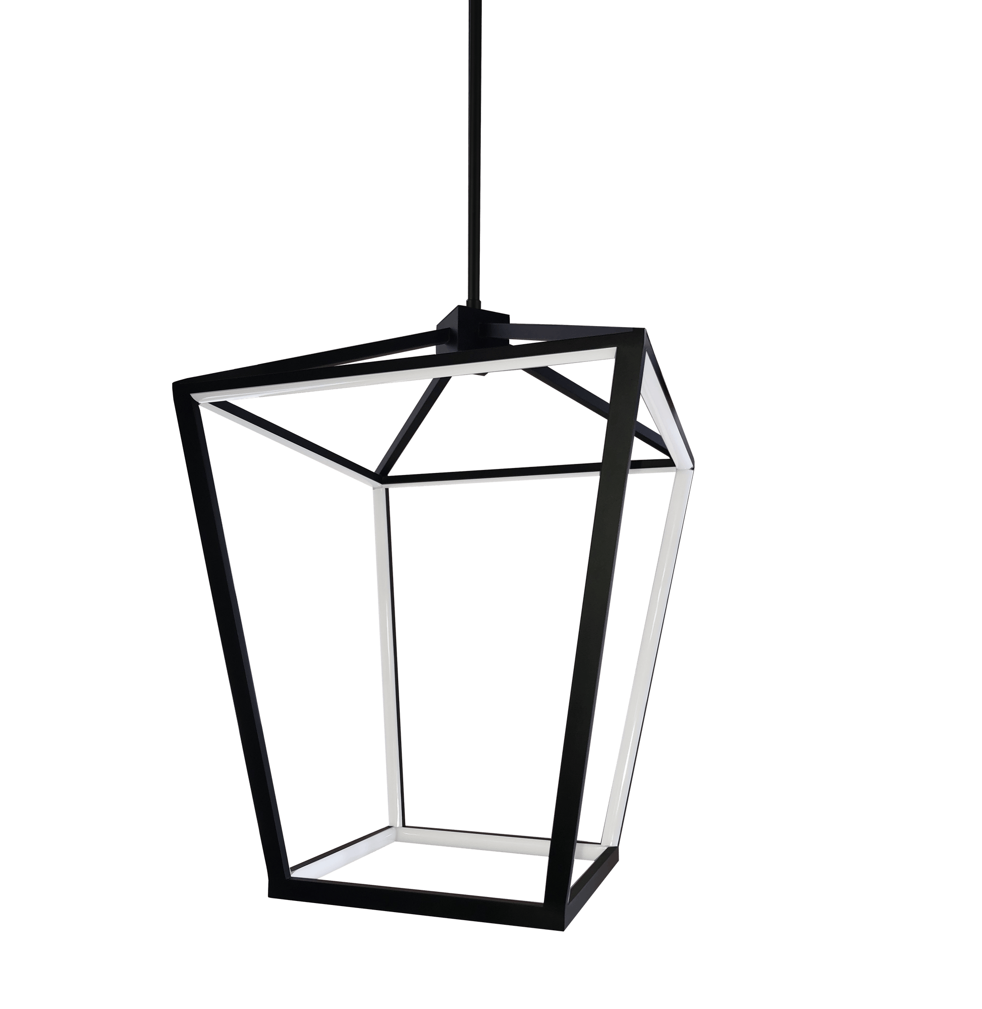 Dainolite 46W Chandelier, Matte Black with White Diffuser - Renoz