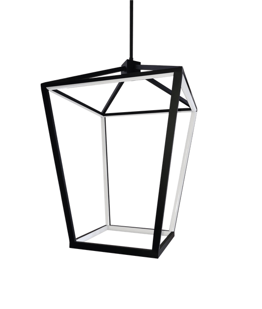 Dainolite 64W Chandelier, Matte Black with White Diffuser - Renoz