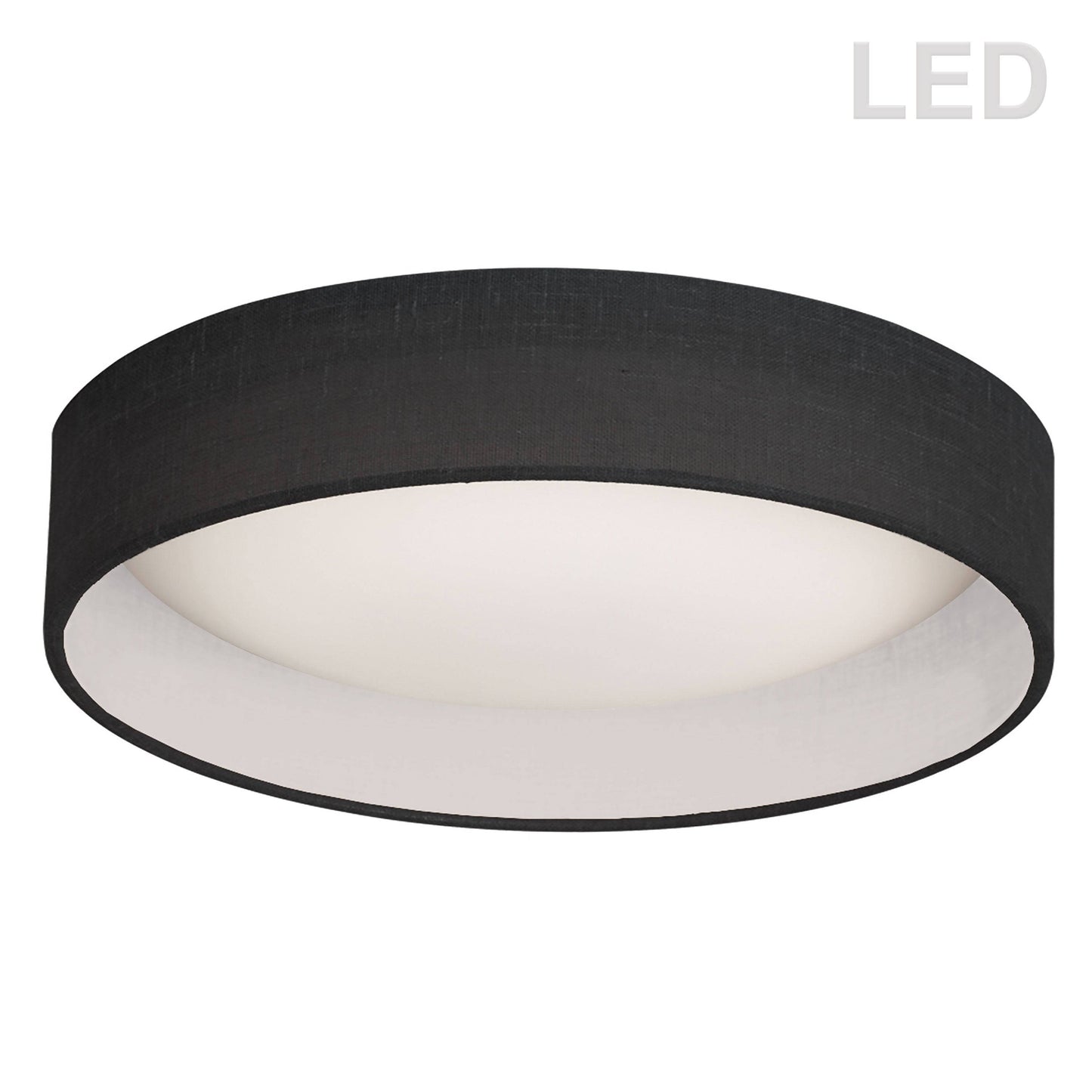 Dainolite LED Flush Mount, Satin Chrome Finish, Black Shade - Renoz