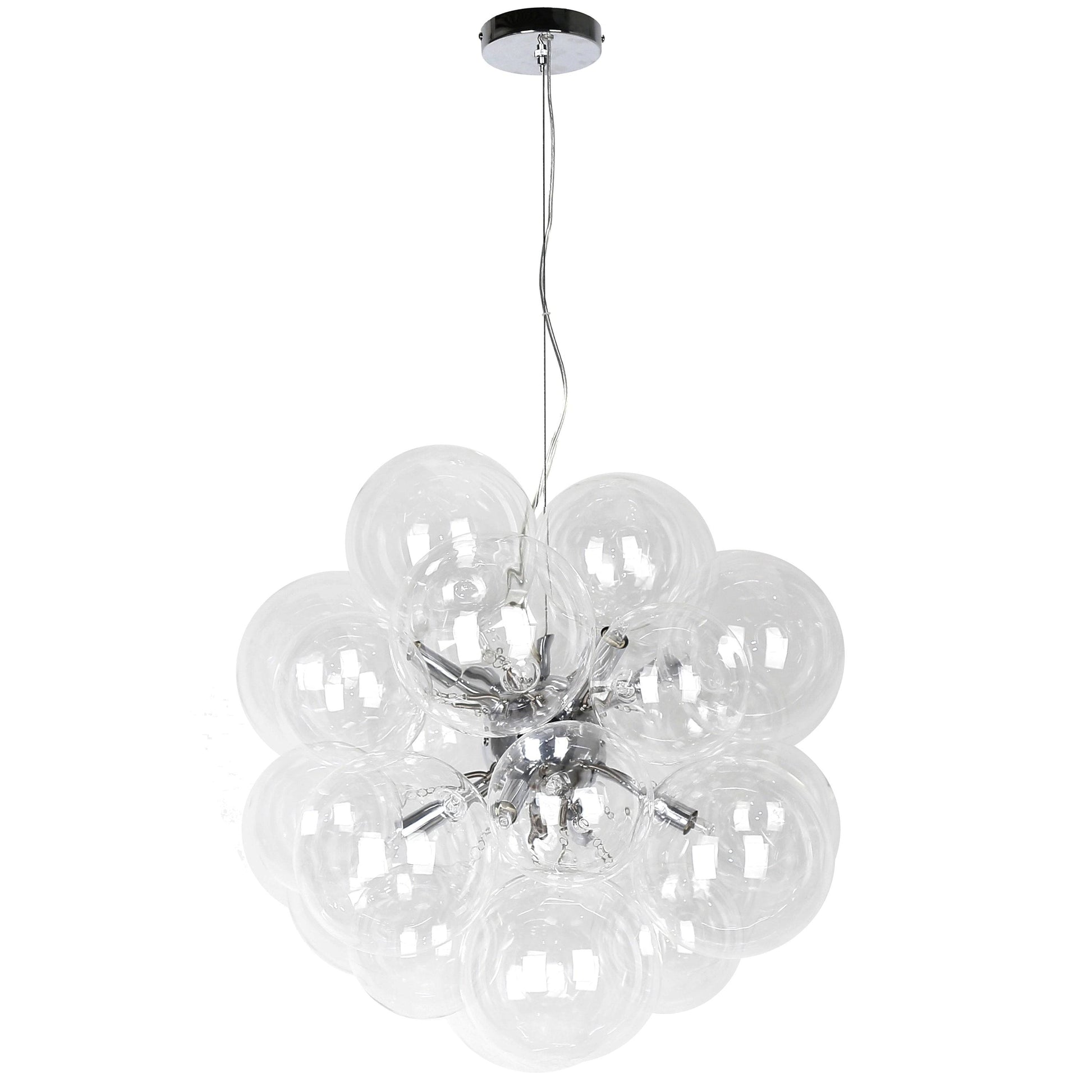 Dainolite 6 Light Halogen Pendant Polished Chrome Finish with Clear Glass - Renoz