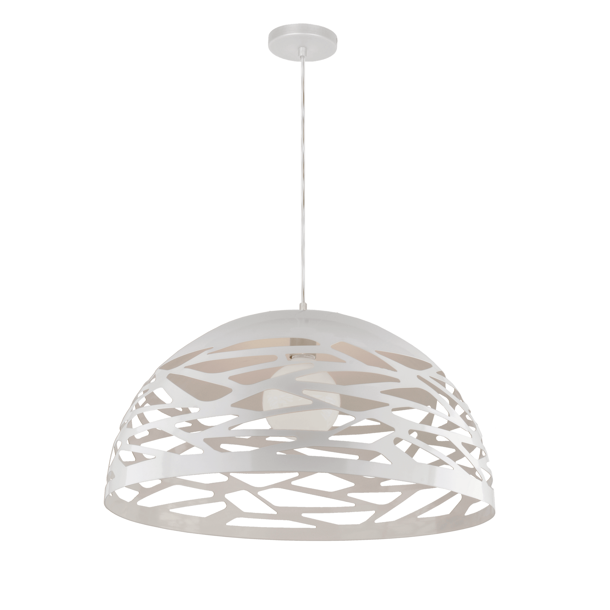 Dainolite 1 Light Pendant, Matte White Finish - Renoz