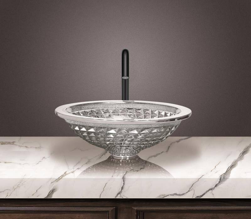 Bagno Italia 15.75" x 15.75" Sapphire Crystal Bathroom Sink Vessel