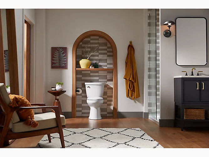 Kohler Cimarron Comfort Height Toilette à hauteur de chaise en deux parties à façade ronde 1,28 GPF