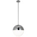 Dainolite 3 Light Halogen Pendant, Polished Chrome Finish with White Glass - Renoz