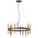 Dainolite Derry 24 Light Matte Black and Aged Brass Incandescent Chandelier - Renoz