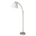 Dainolite Adjustable Floor Lamp, Satin Chrome, White Empire Shade, Rotary Dimmer Switch - Renoz