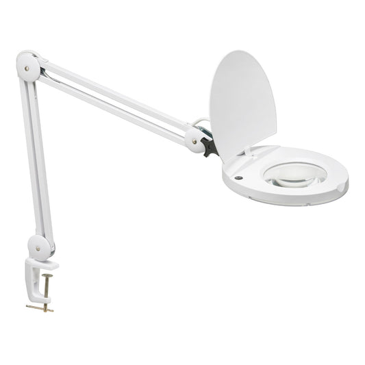 Dainolite 8W LED Magnifier Lamp, White Finish - Renoz