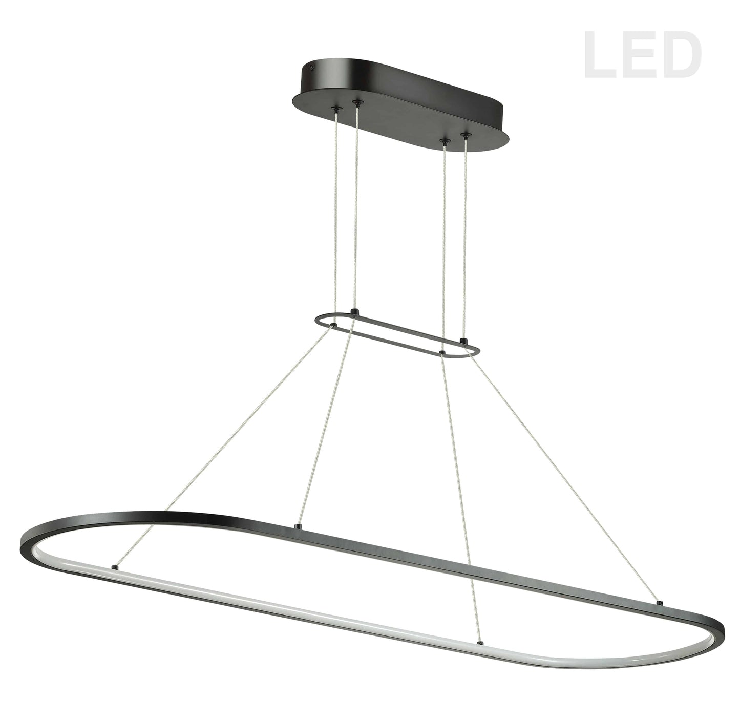 Dainolite 46W Horizontal Pendant, Matte Black with White Diffuser - Renoz