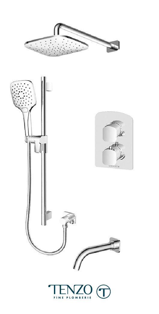 Tenzo - Delano T-box Shower Kit 3 Functions Thermostatic Chrome Finish