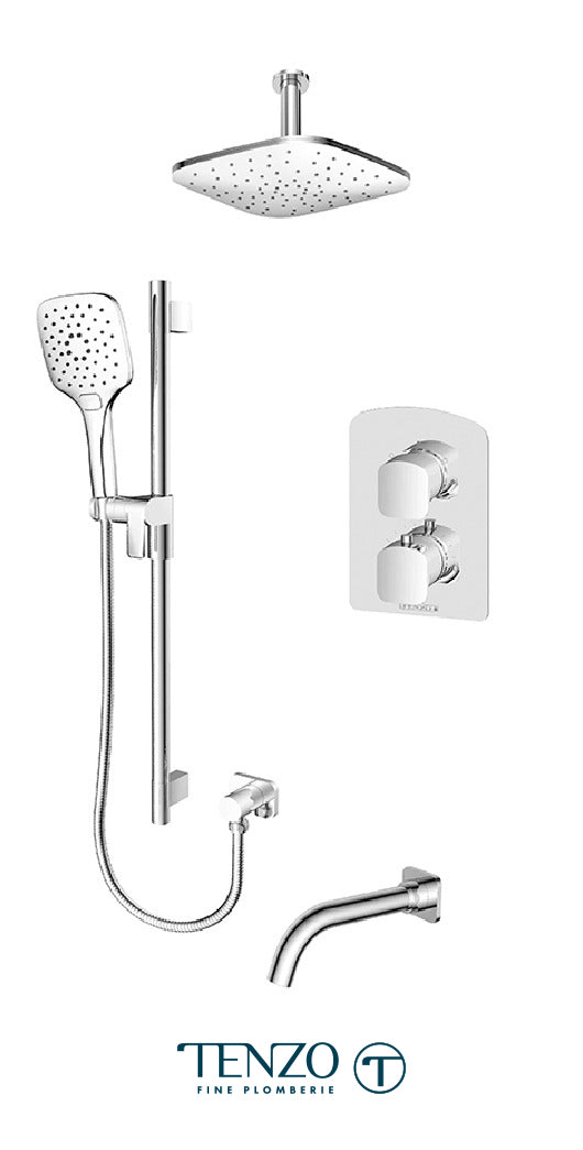 Tenzo - Delano T-box Shower Kit 3 Functions Thermostatic Chrome