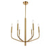 Dainolite 6 Light Incandescent Chandelier, Aged Brass - Renoz