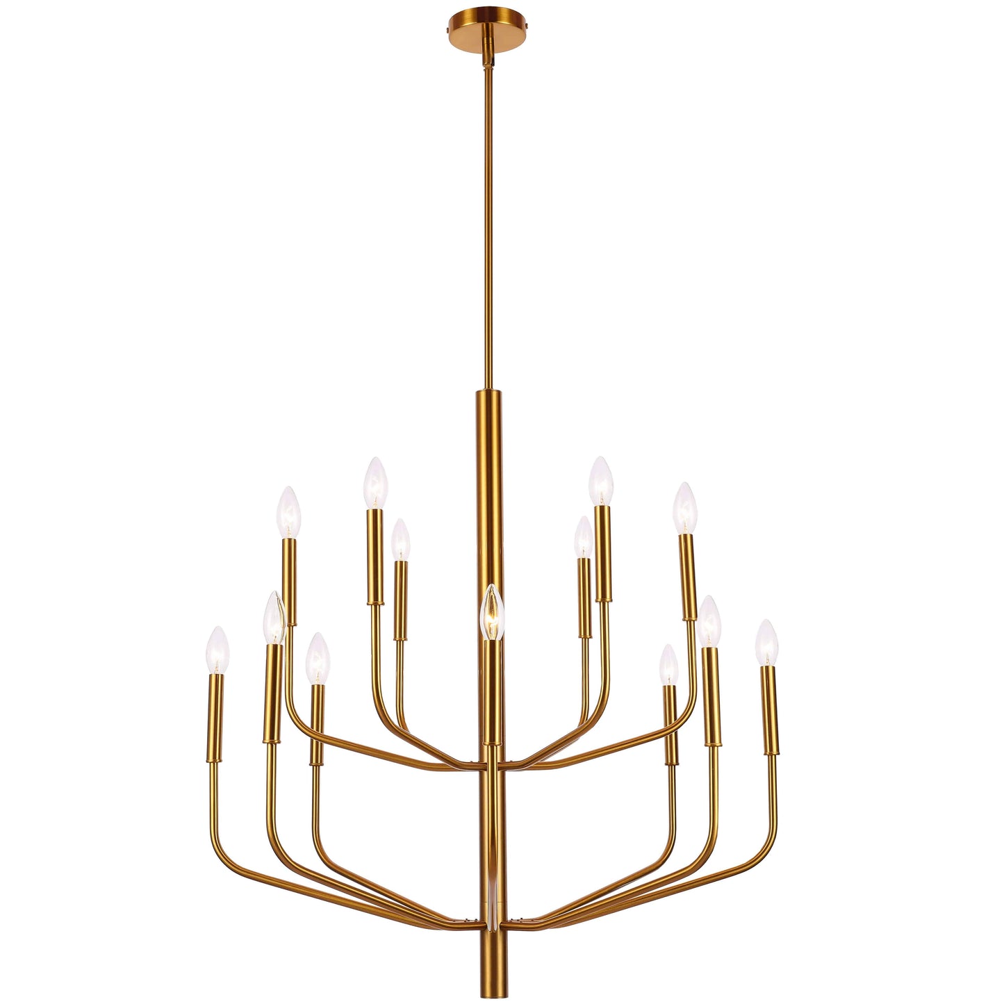 Dainolite Eleanor 14 Light Aged Brass Incandescent Chandelier - Renoz