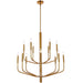 Dainolite Eleanor 14 Light Aged Brass Incandescent Chandelier - Renoz