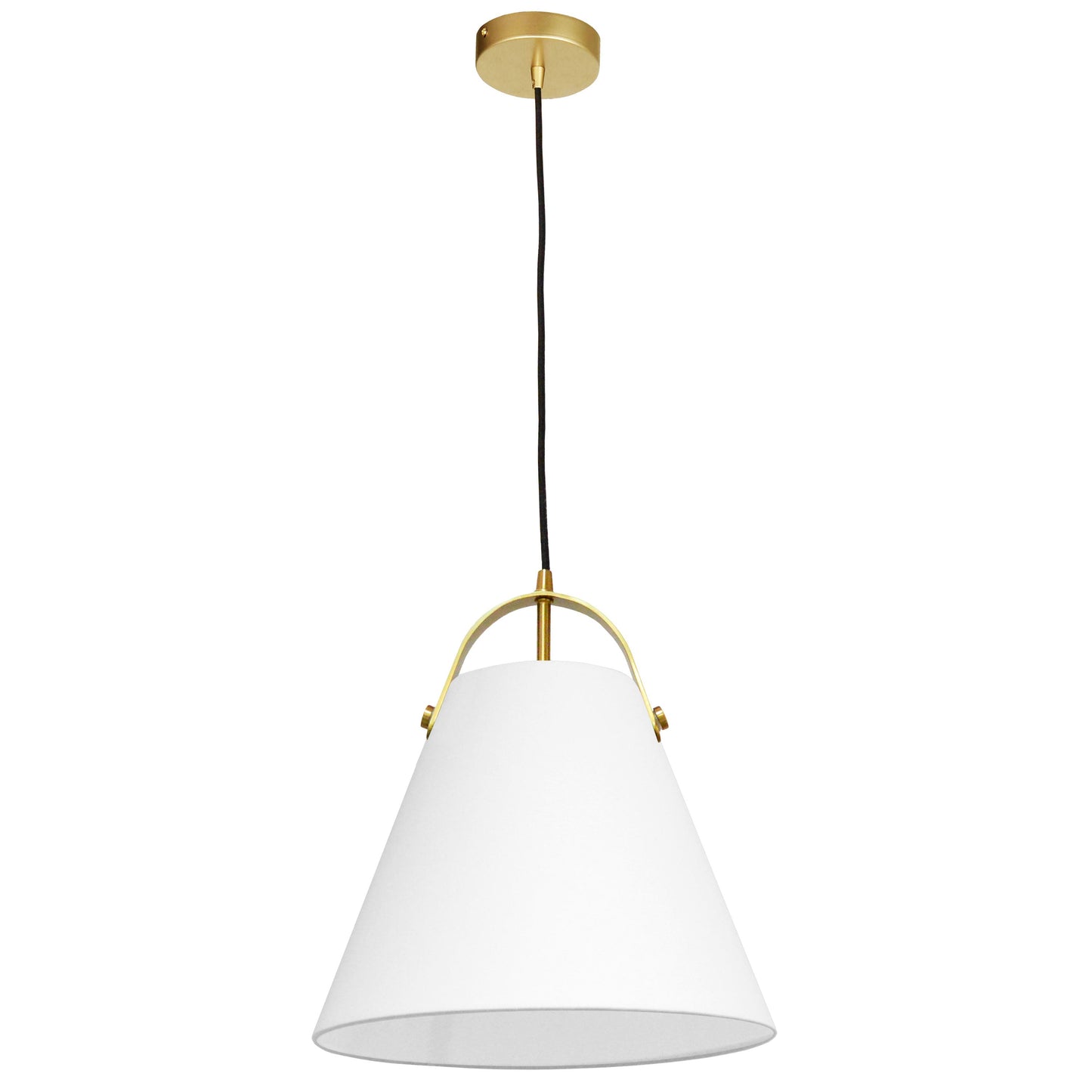 Dainolite 1 Light Emperor Pendant Aged Brass with White Shade - Renoz