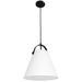 Dainolite 1 Light Emperor Pendant Matte Black with White Shade - Renoz