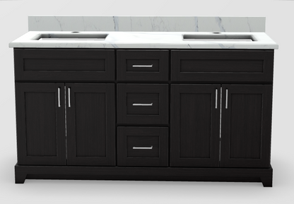 Stonewood Modern Shaker Expresso Stained Classic Freestanding Vanity with Countertop and Sink