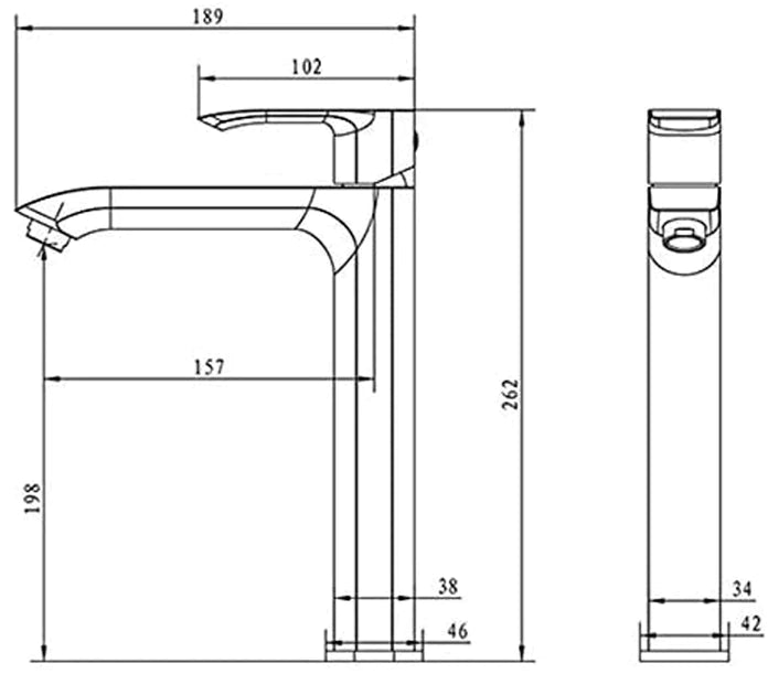 Robinet de salle de bains pour lavabo Kodaen Slim F11T125