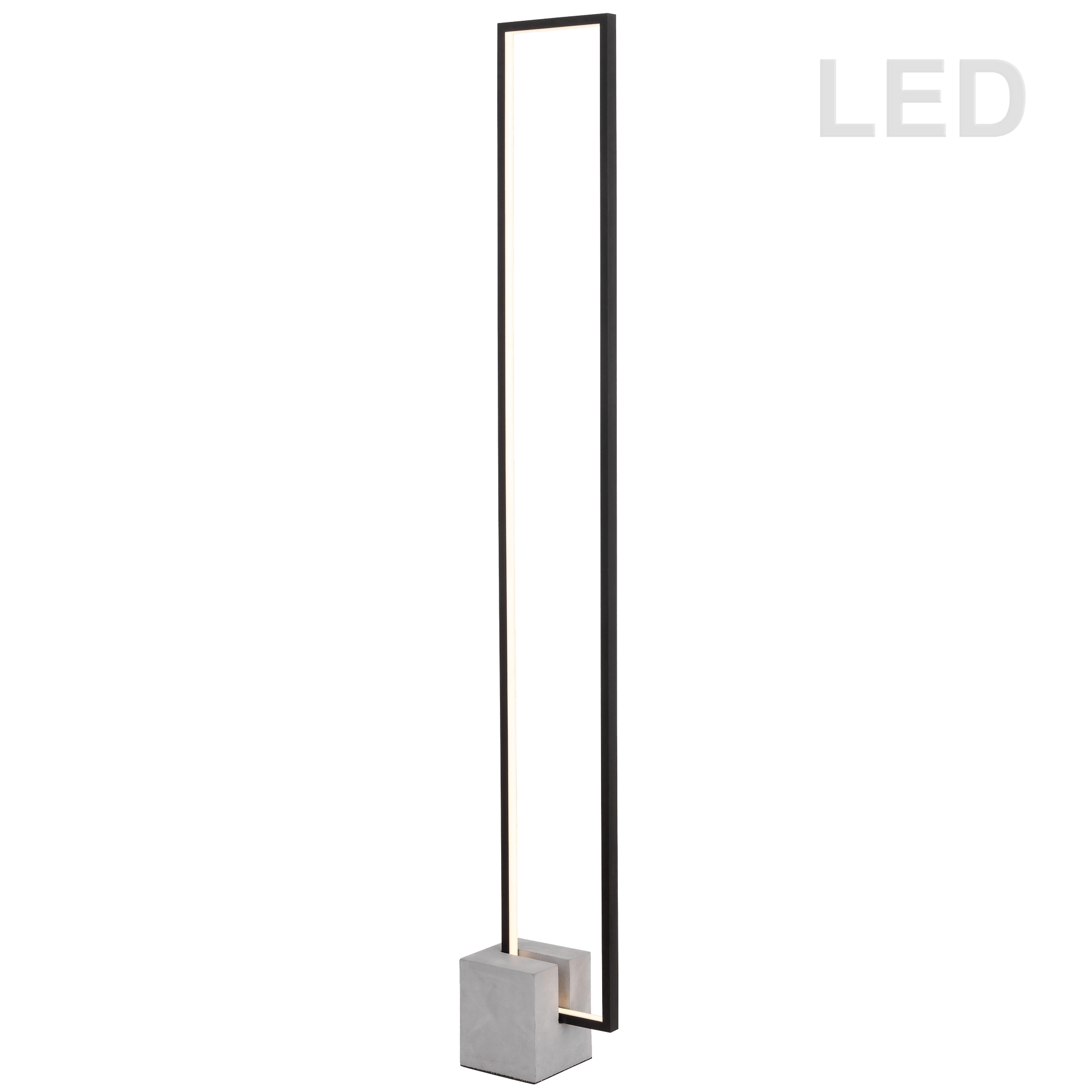 Dainolite 34W LED Floor Lamp Black Finish with Concrete Base - Renoz