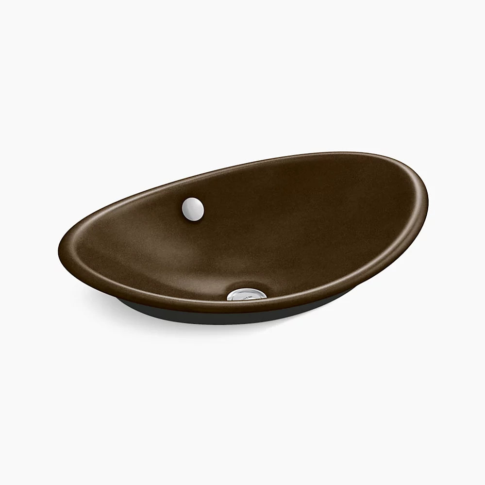 Kohler Lavabo de salle de bains ovale Wading Pool® Iron Plains® avec dessous peint en fer noir