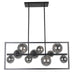 Dainolite 10-Light Halogen Horizontal Pendant in Matte Black Finish with Smoked Glass - Renoz