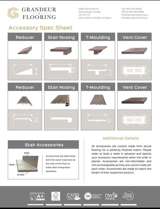 Grandeur Flooring Engineered Hardwood Stair Nose - Elevation Collection Icefall (Engineered Hardwood)