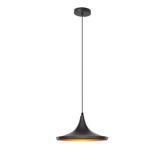 Dainolite 1 Light Pendant Matte Black/Gold - Renoz