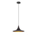 Dainolite 1 Light Pendant Matte Black/Gold - Renoz