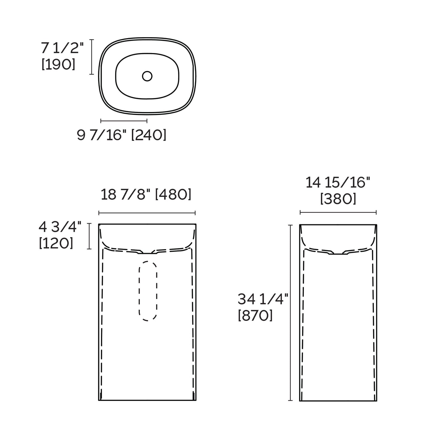 StoneTouch Ïo Free-standing Rectangular Basin Sink