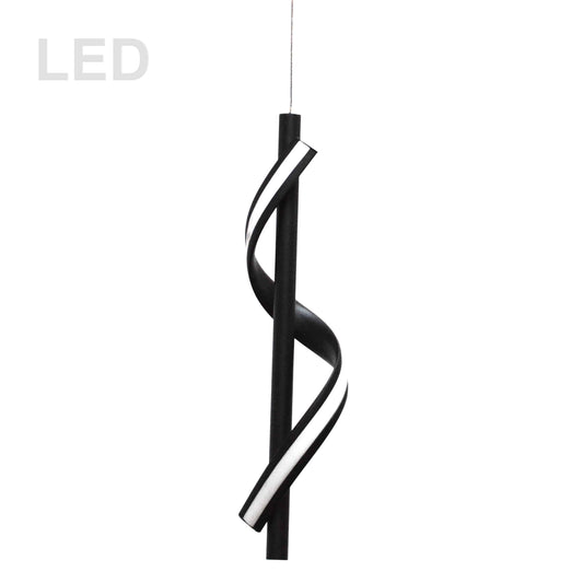 Dainolite 8W LED Pendant, Matte Black with White Silicone Diffuser - Renoz