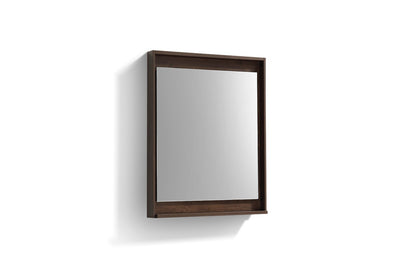 Kube Bath 24″ Wide Mirror With Shelf – Rosewood