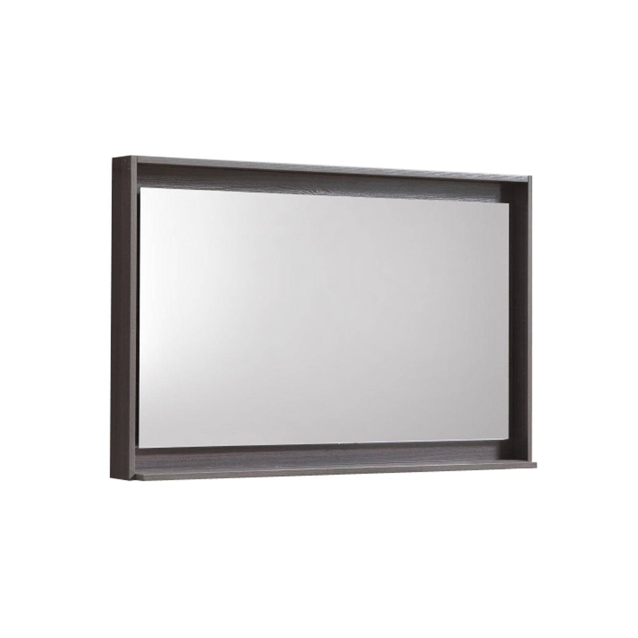 Kube Bath 36" Wide Bathroom Mirror With Shelf – Gray Oak - Renoz