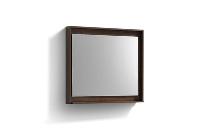 Kube Bath 36″ Wide Mirror With Shelf – Rosewood