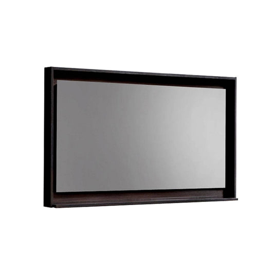 Kube Bath 48" Wide Bathroom Mirror With Shelf – High Gloss Gray Oak - Renoz