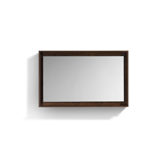 Miroir large 48″ pour salle de bain Kube avec tablette – bois de rose
