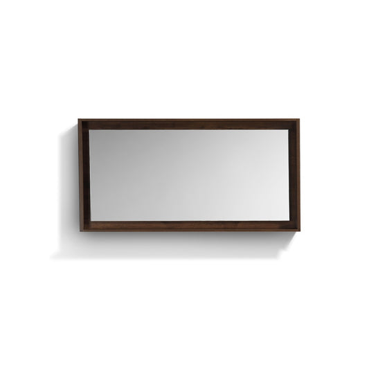 Kube Bath 60″ Wide Mirror With Shelf – Rosewood