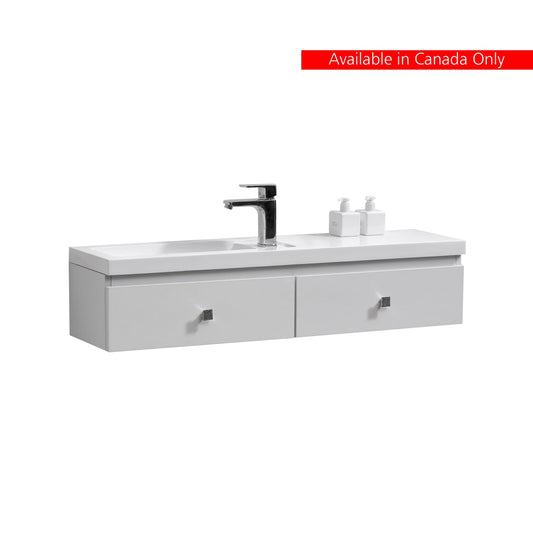 Kube Bath Elise 44″ Wall Mount Modern Bathroom Vanity - High Gloss White