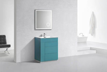 Kube Bath Milano 30" Single Sink Floor Mount Modern Bathroom Vanity - Renoz