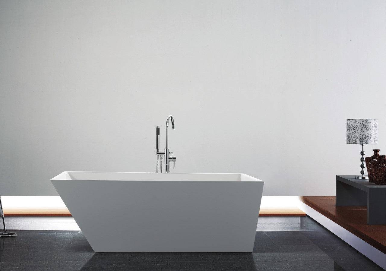 Kube Bath Obliquo 66.3" x 31.25" x 24.5 Free Standing Bathtub - Renoz