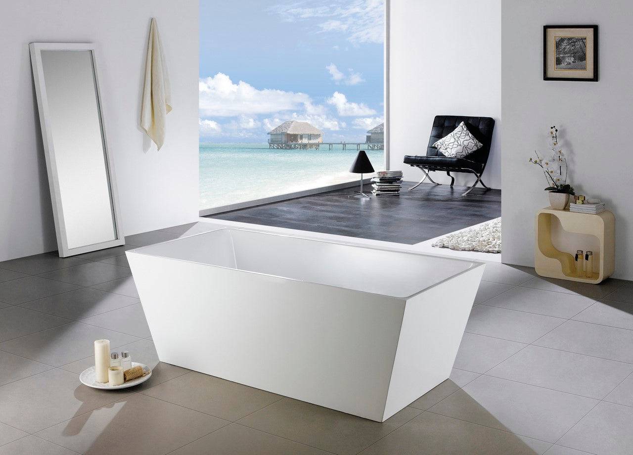 Kube Bath Squadra Free Standing Bathtub Collection in 59" 63" and 67" - Renoz