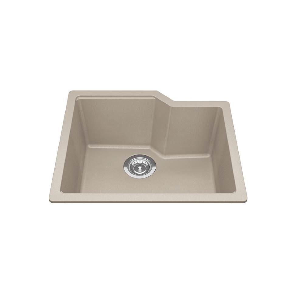 Kindred Granite Series 22" x 19.68" Undermount Single Bowl Granite Kitchen Sink in Granite Champagne - Renoz