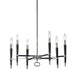 Dainolite 6 Light Incandescent Chandelier, Polished Chrome Finish - Renoz