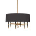 Dainolite 6 Light Incandescent Chandelier, Vintage Bronze, Black Shade - Renoz