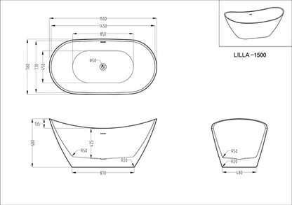 Kodaen Lilia One Piece Freestanding Bathtub